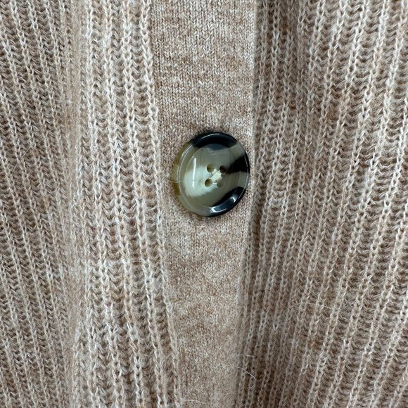 Quince Women's Heather Oatmeal Baby Alpaca-Merino Wool Cropped Cardigan sz XS - Picture 3 of 7